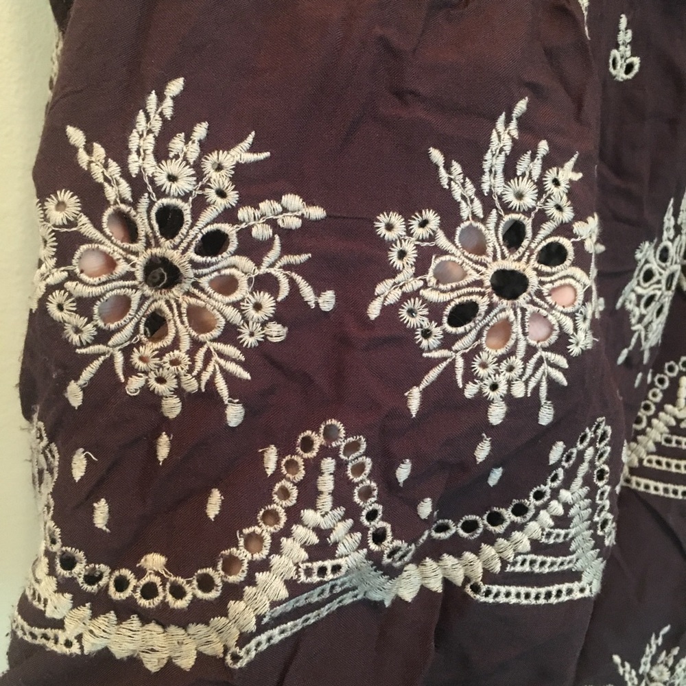 Ivy Jane Brown Embroidered Boho Tunic Blouse - Picture 5 of 5